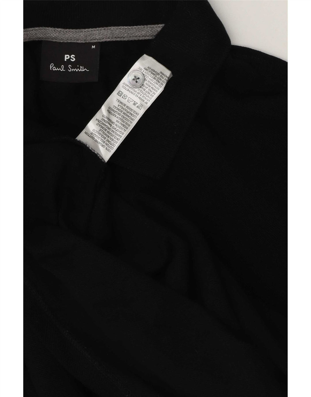Paul Smith Mens Long Sleeve Polo Shirt Medium Black