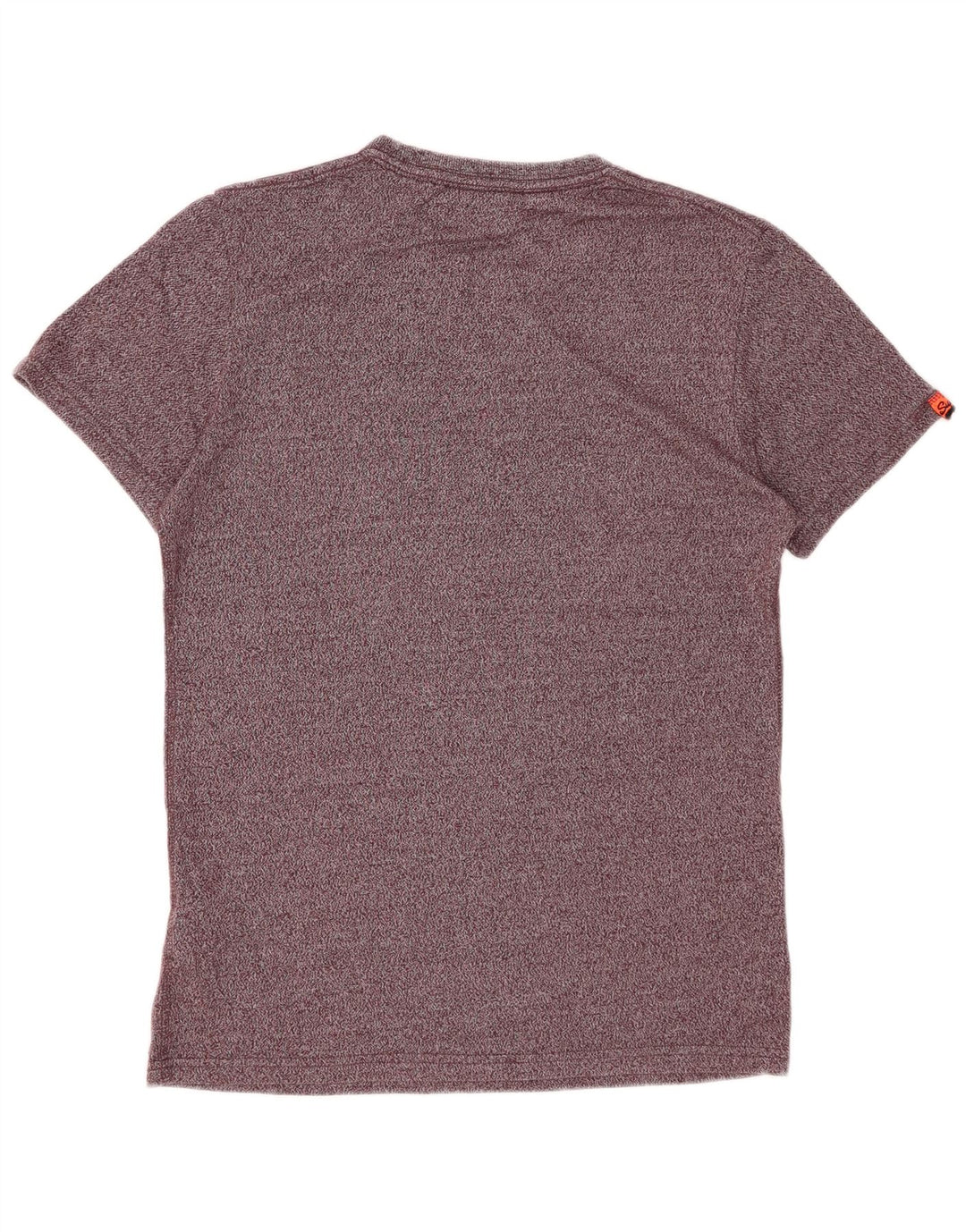 SUPERDRY Mens Graphic T-Shirt Top Large Burgundy Flecked Cotton