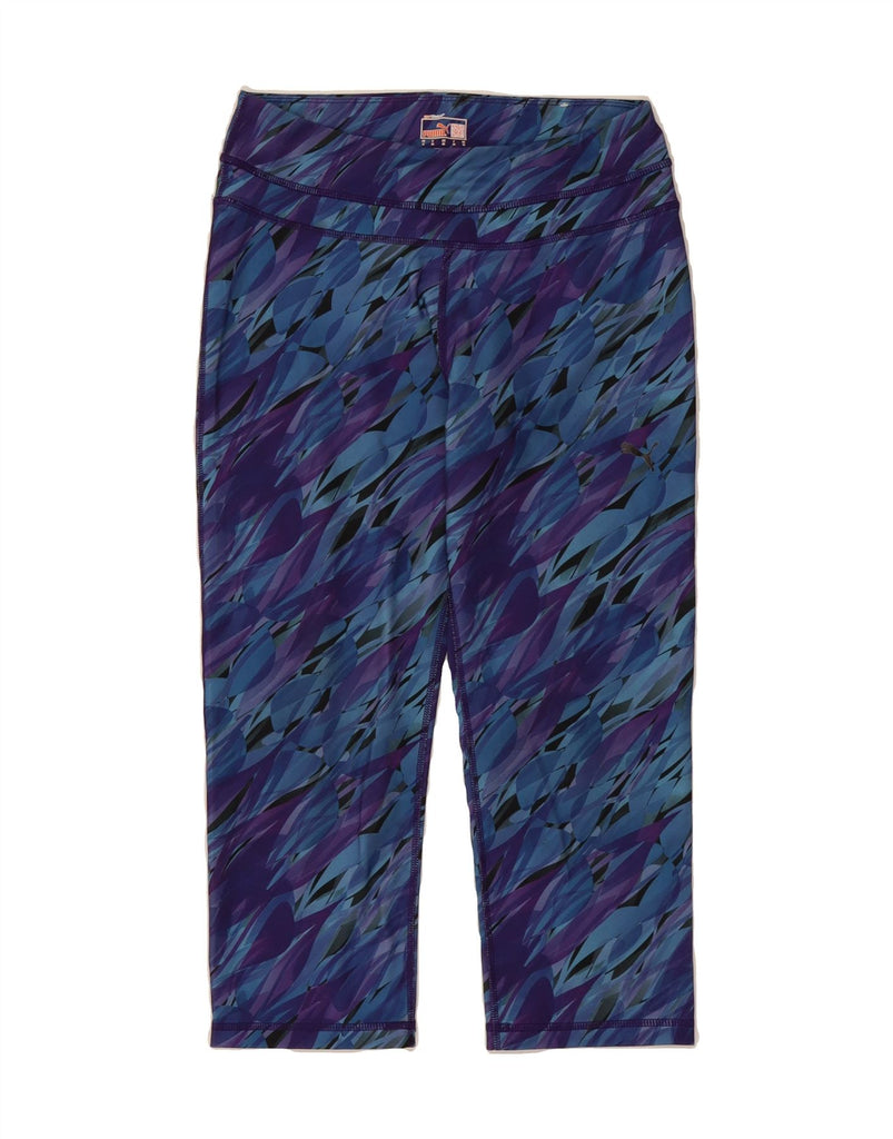 PUMA Womens Capri Leggings UK 12 Medium  Purple Camouflage Polyester Vintage Puma and Second-Hand Puma from Messina Hembry 
