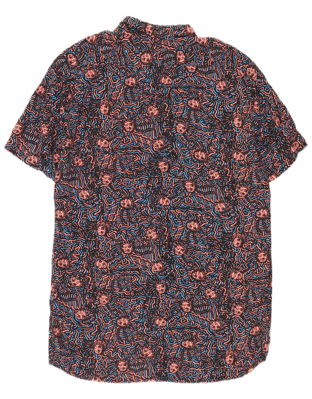 Quiksilver Mens Abstract Pattern Slim Shirt XL Black Viscose