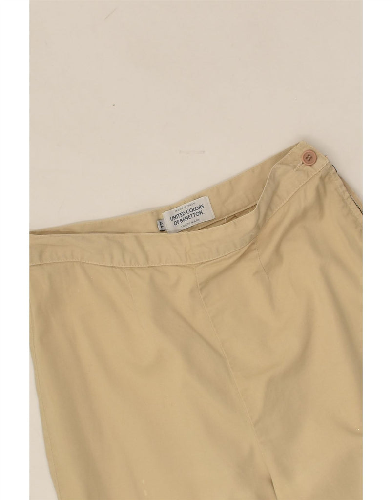 BENETTON Womens Tapered Suit Trousers IT 44 Medium W28 L28 Beige Cotton | Vintage Benetton | Thrift | Second-Hand Benetton | Used Clothing | Messina Hembry 