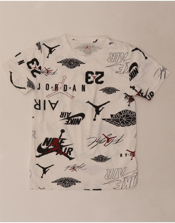 Jordan Boys Graphic T-Shirt Top 10-11 Years Medium White Cotton