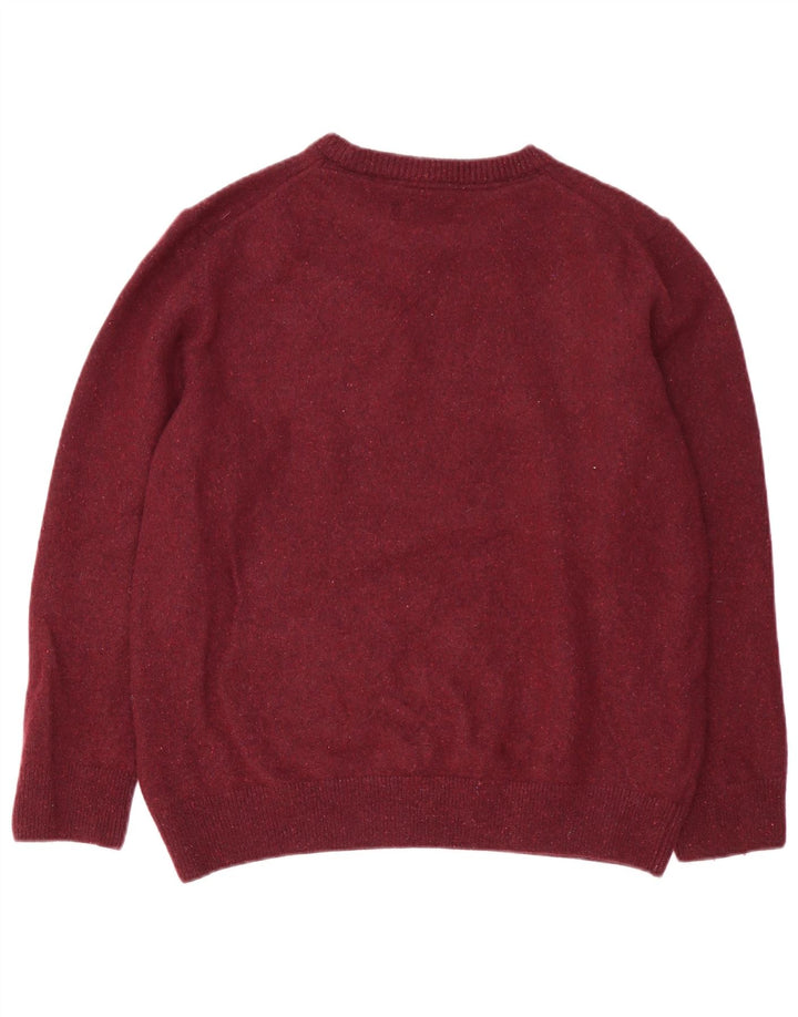 Barbour Mens Crew Neck Jumper Sweater Medium Burgundy Wool