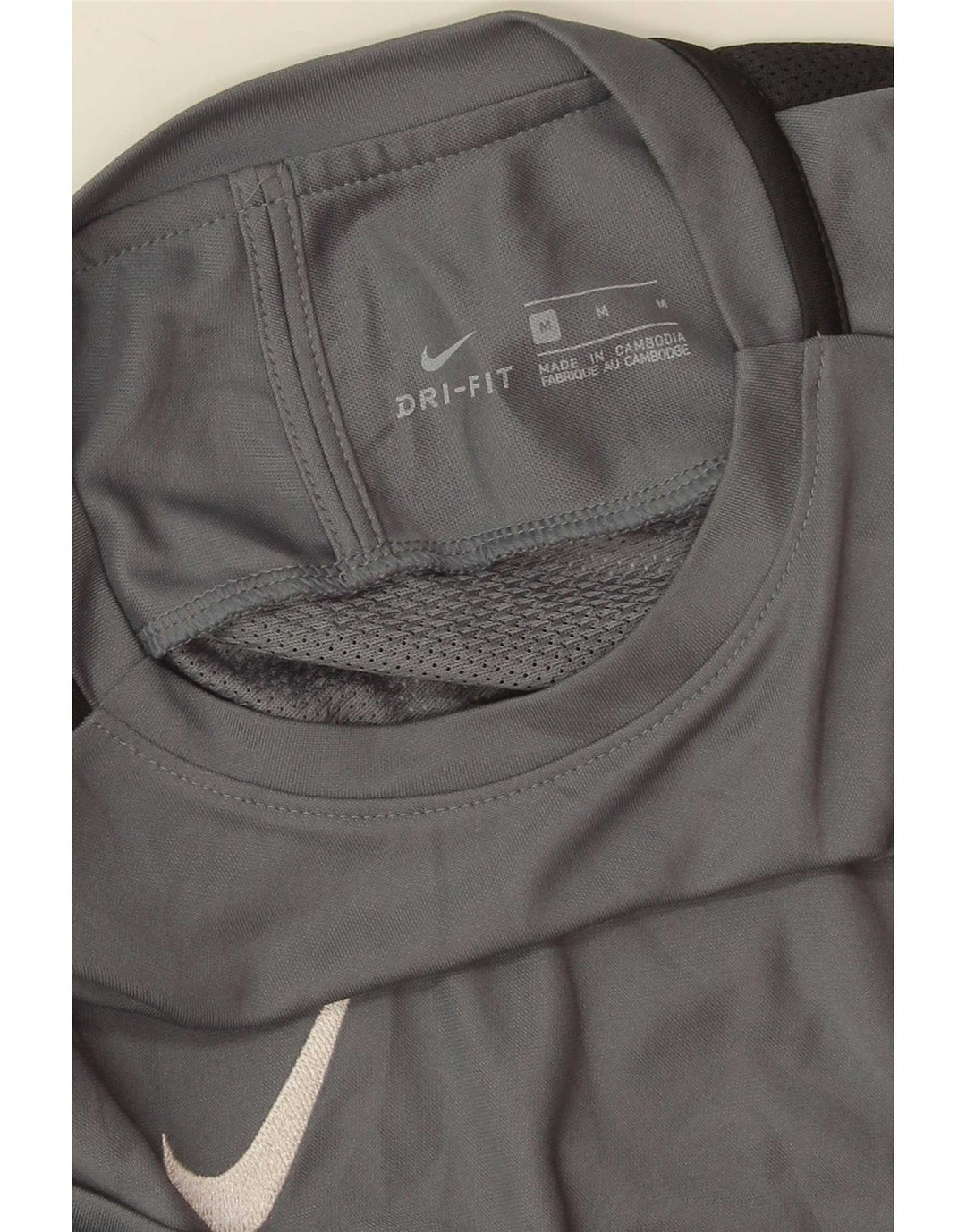 Nike Mens Dri Fit T-Shirt Top Medium Grey Colourblock
