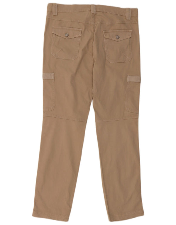 BENETTON Womens Slim Cargo Trousers IT 48 XL W36 L31 Beige Cotton
