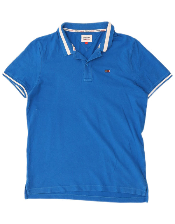 Tommy Hilfiger Mens Polo Shirt Large Blue Cotton