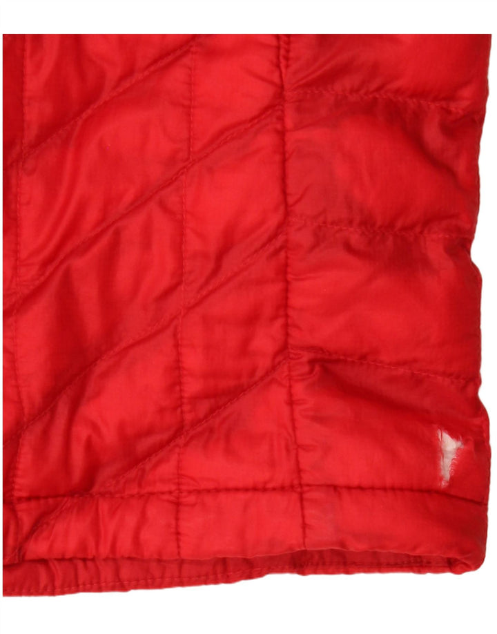 The North Face Mens Hooded Padded Jacket UK 42 XL Red Colourblock Polyester