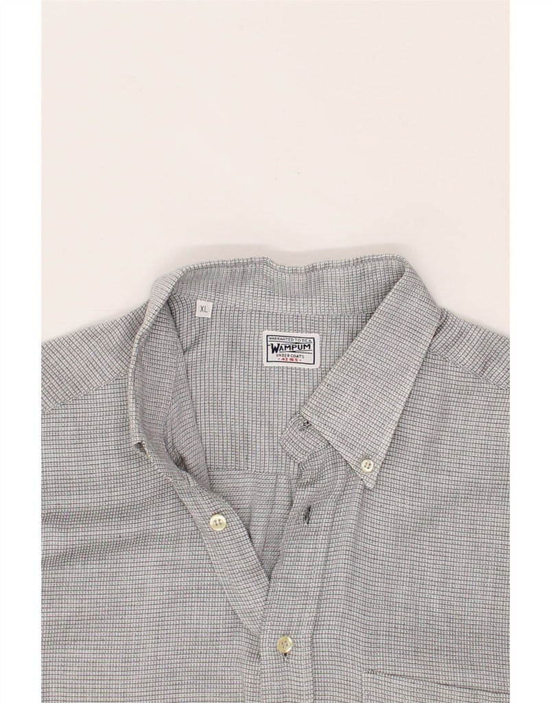 WAMPUM Mens Shirt XL Grey Check Cotton Vintage Wampum and Second-Hand Wampum from Messina Hembry 