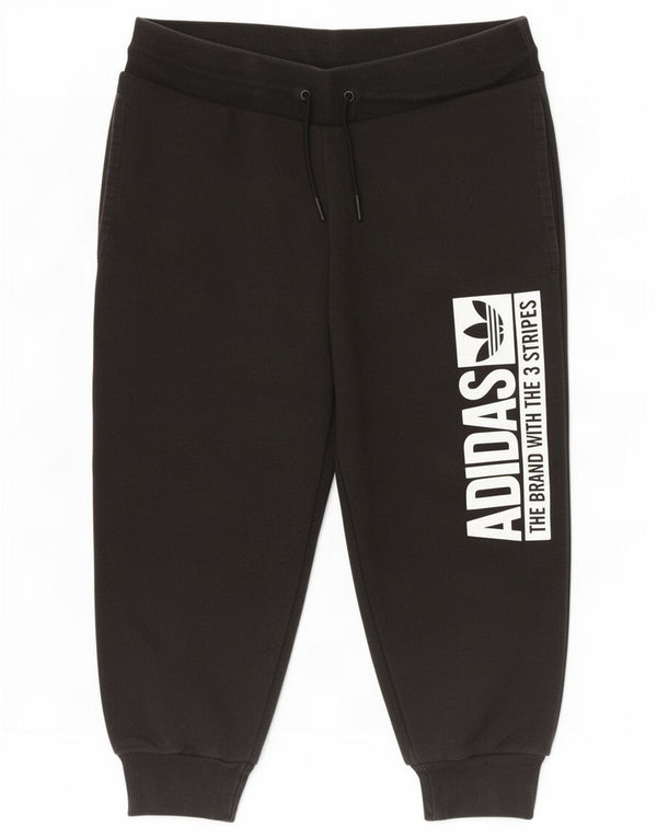 Adidas Womens Graphic Capri Tracksuit Trousers Joggers UK 14 Large Black