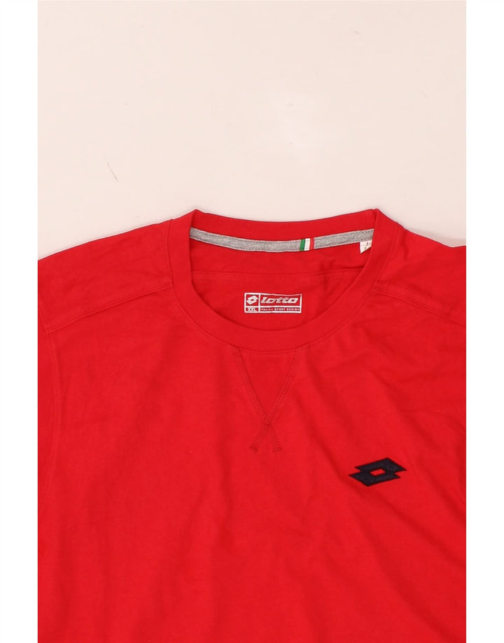 LOTTO Mens Vest Top 2XL Red Cotton Vintage Lotto and Second-Hand Lotto from Messina Hembry 