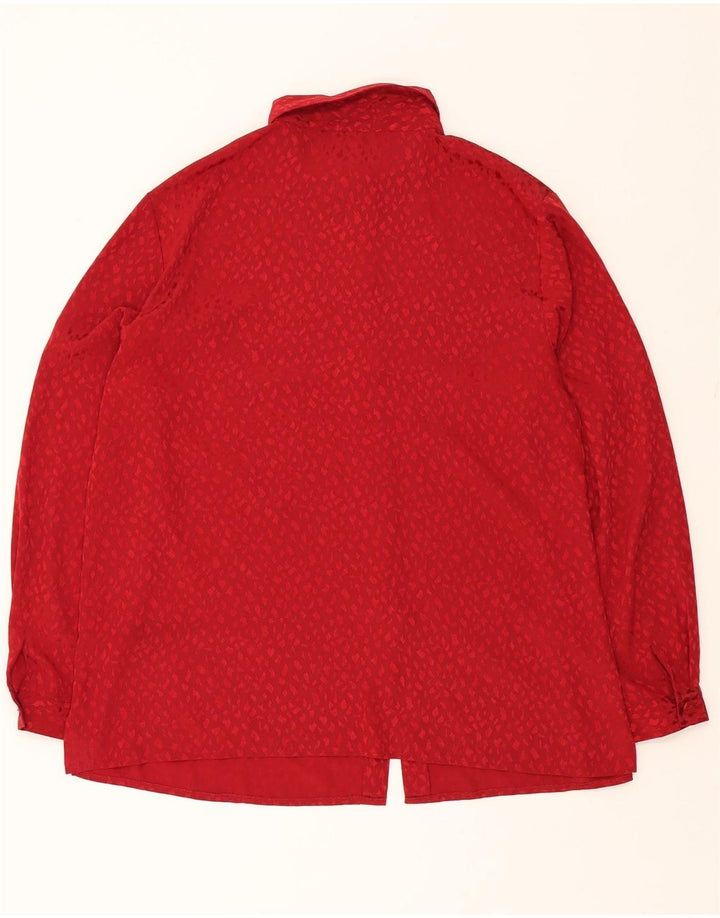 LUCIA Womens Shirt Blouse EU 48 2XL Burgundy Spotted Polyester Vintage Lucia and Second-Hand Lucia from Messina Hembry 