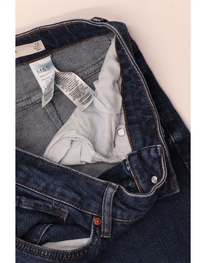 Marks & Spencer Womens Tapered Jeans UK 12 Medium W30 L29 Blue Cotton