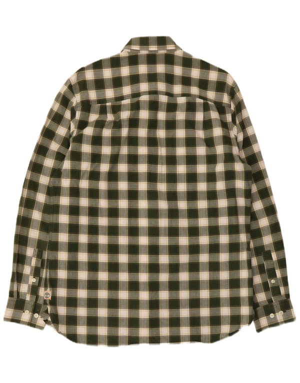 Timberland Mens Regular Fit Shirt Medium Green Check Cotton
