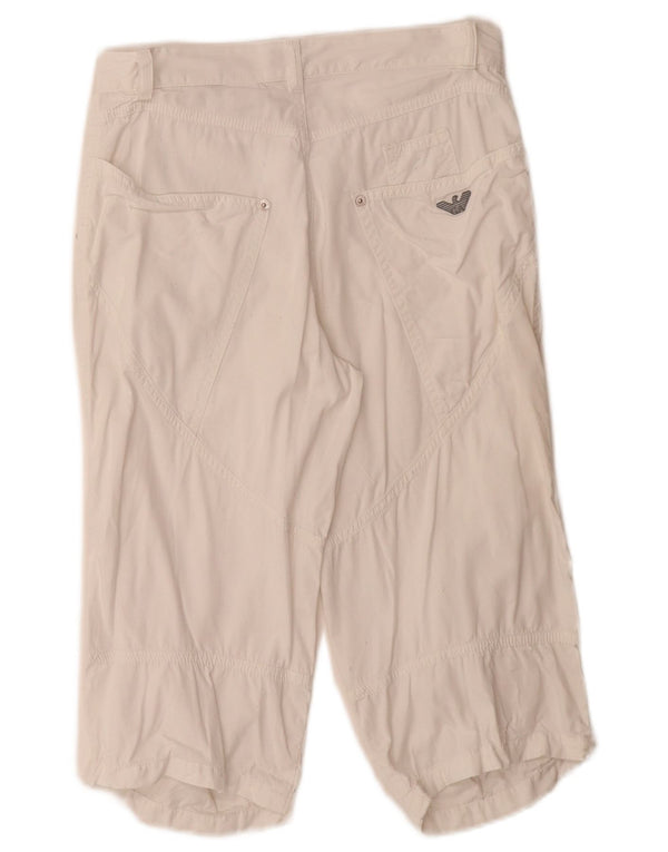 Armani Boys Straight Capri Trousers 10-11 Years W26 L17 White Cotton