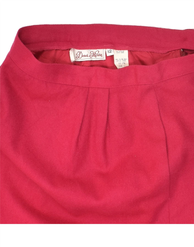 VINTAGE Womens Midi Skirt UK 12 Medium W28 Pink Wool | Vintage Vintage | Thrift | Second-Hand Vintage | Used Clothing | Messina Hembry 