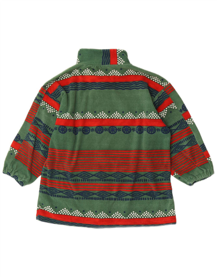 Vintage Mens Fleece Jacket UK 38 Medium Green Geometric