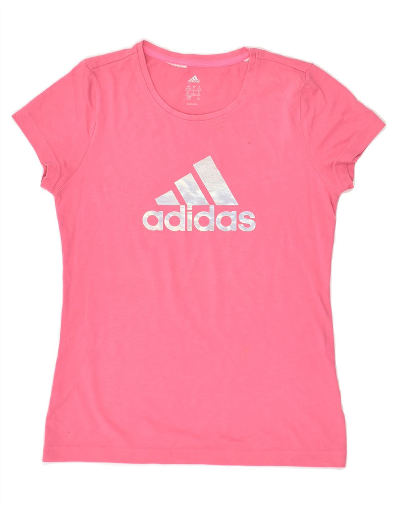 ADIDAS Girls Graphic T-Shirt Top 13-14 Years Large  Pink | Vintage Adidas | Thrift | Second-Hand Adidas | Used Clothing | Messina Hembry 