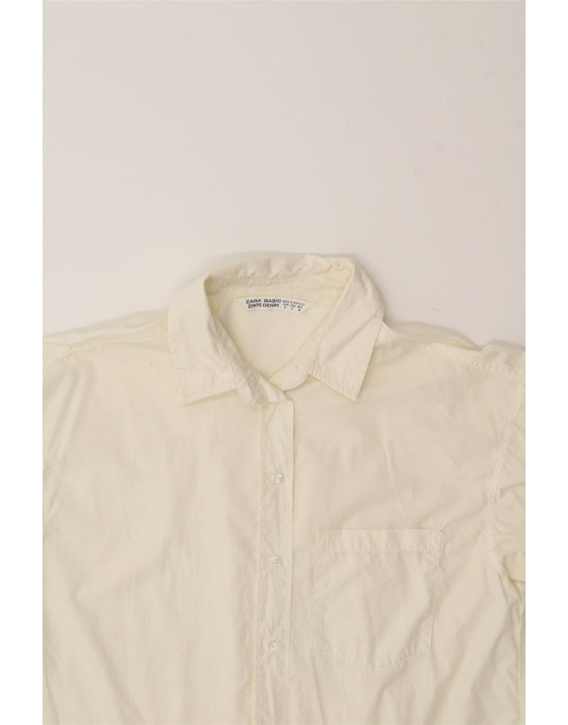 ZARA Womens Oversized Shirt UK 10 Small Off White Colourblock Vintage Zara and Second-Hand Zara from Messina Hembry 