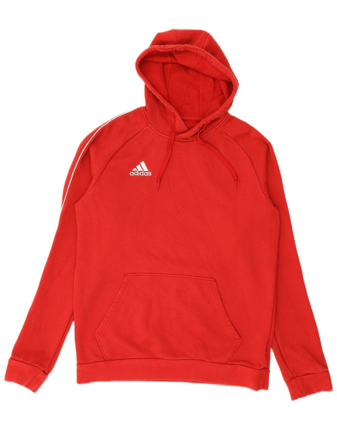 ADIDAS Mens Hoodie Jumper Small Red Cotton