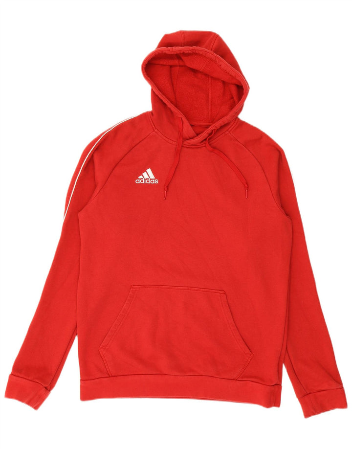 ADIDAS Mens Hoodie Jumper Small Red Cotton