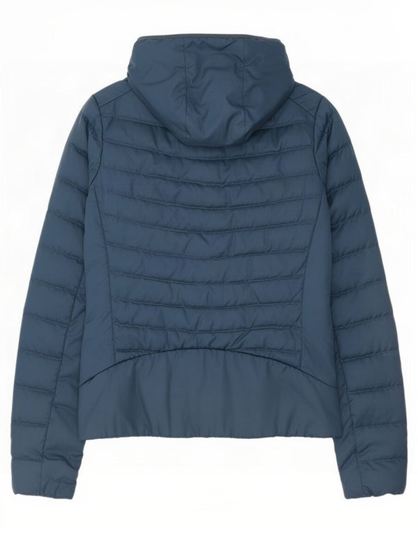 The North Face Womens Hooded Padded Jacket UK 10 Small Blue Polyester