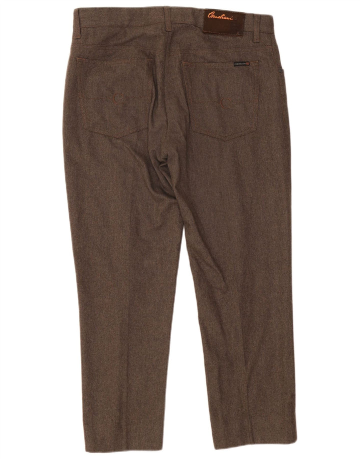 CORNELIANI Mens Straight Casual Trousers W36 L28 Brown Wool