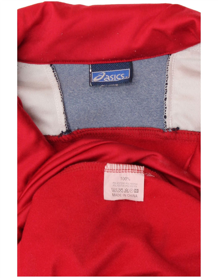Asics Mens Graphic Tracksuit Top Jacket 3XL Red Colourblock Polyester