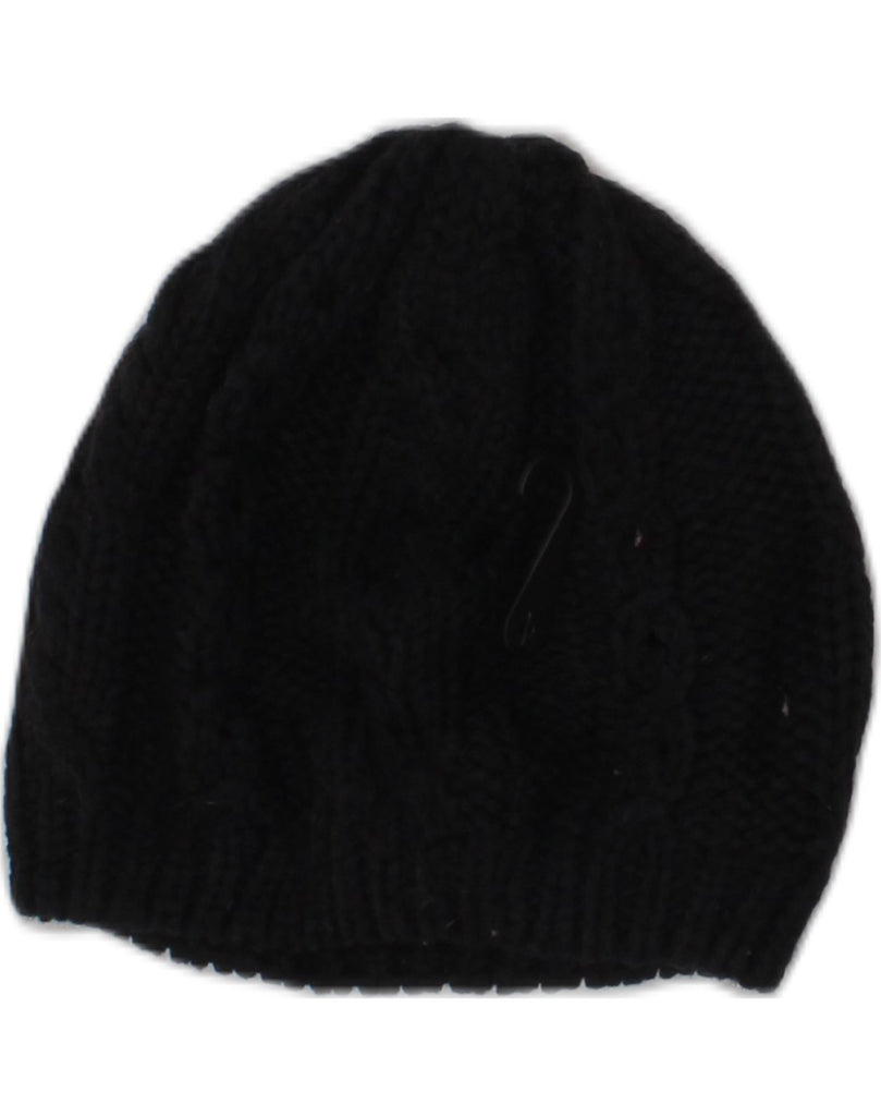 DESIGUAL Womens Graphic Beanie Hat One Size Black Acrylic | Vintage Desigual | Thrift | Second-Hand Desigual | Used Clothing | Messina Hembry 