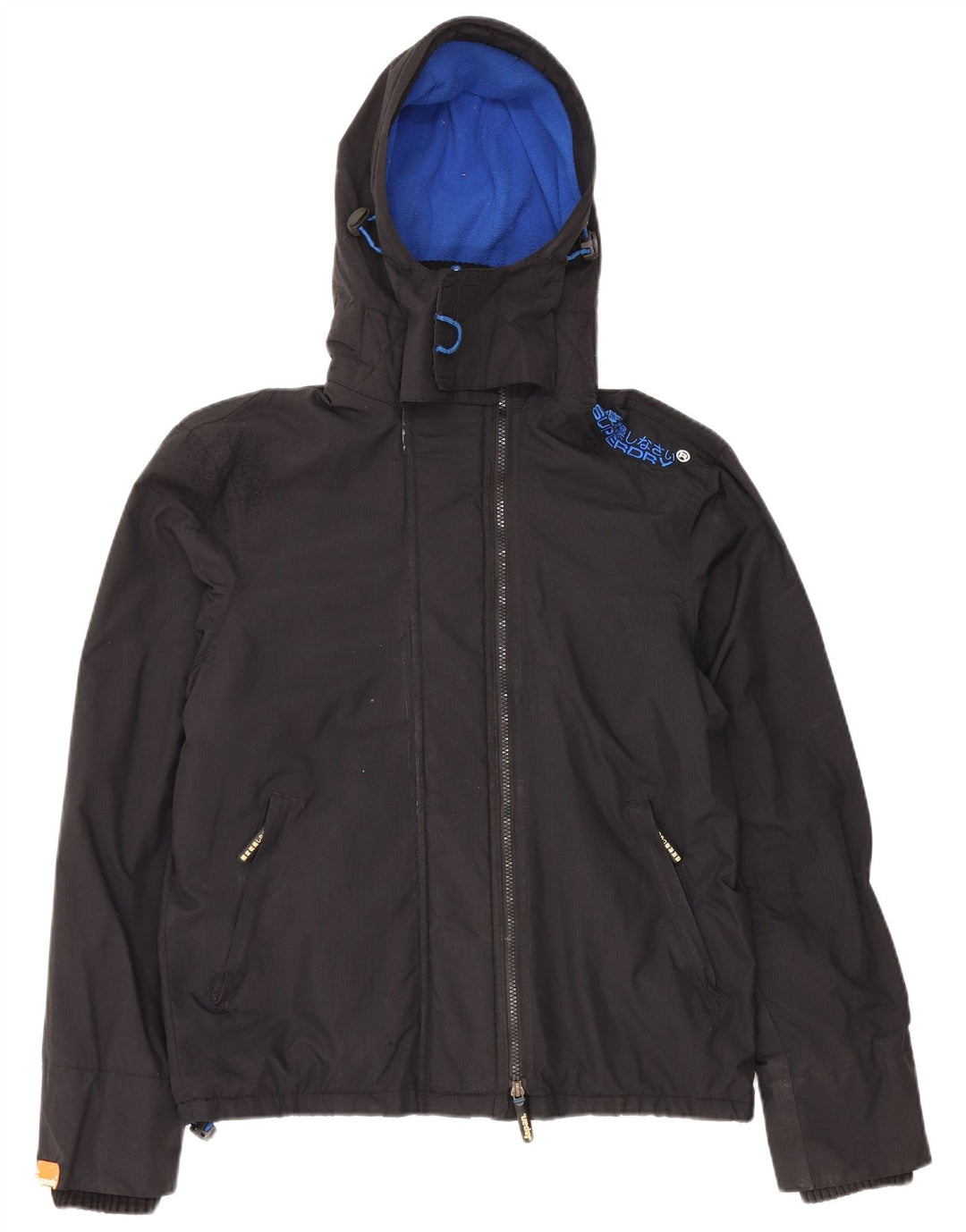 SUPERDRY Mens Windcheater Hooded Windbreaker Jacket UK 38 Medium Black