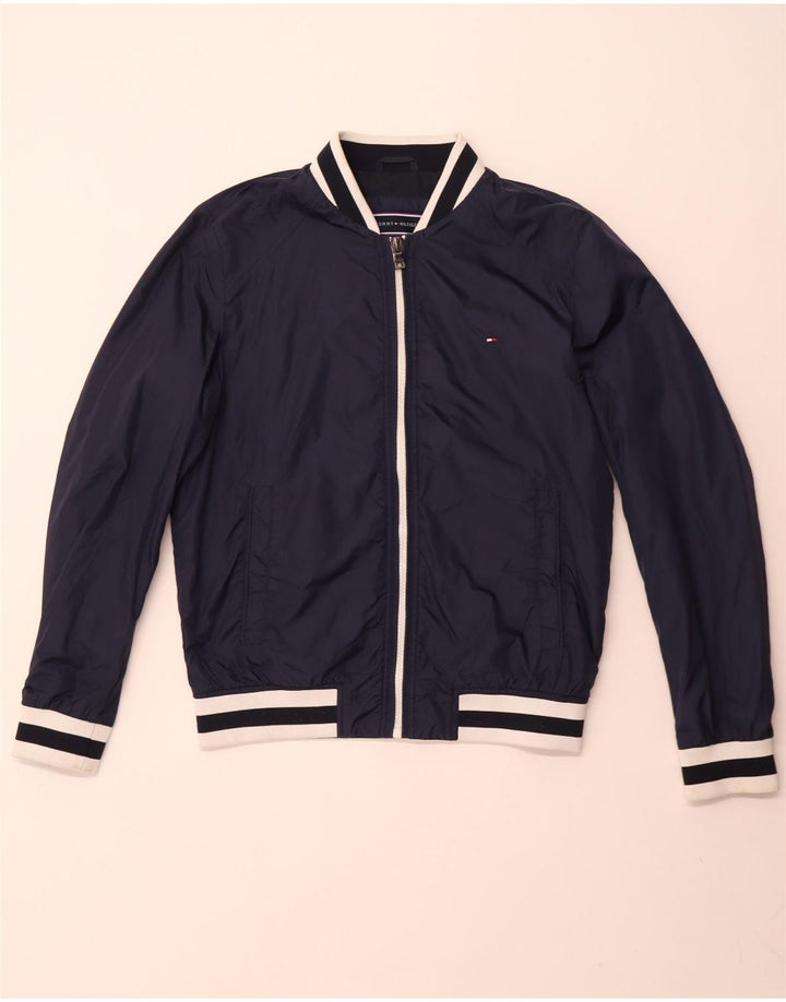 TOMMY HILFIGER Womens Bomber Jacket UK 16 Large Navy Blue