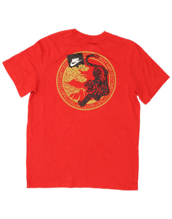 Nike Mens Graphic T-Shirt Top Medium Red Cotton