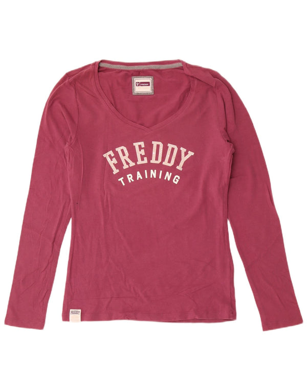 Freddy Womens Graphic Top Long Sleeve UK 18 XL Pink Cotton