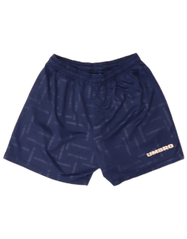 UMBRO Mens Graphic Sport Shorts Large Navy Blue Polyester