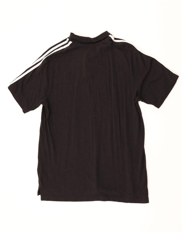 Adidas Mens Polo Shirt Large Black Cotton