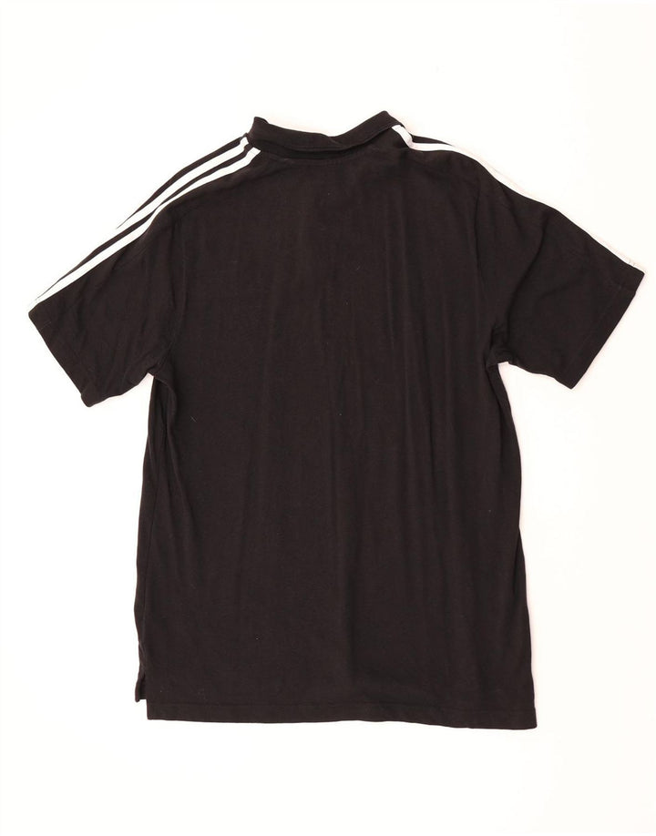 Adidas Mens Polo Shirt Large Black Cotton