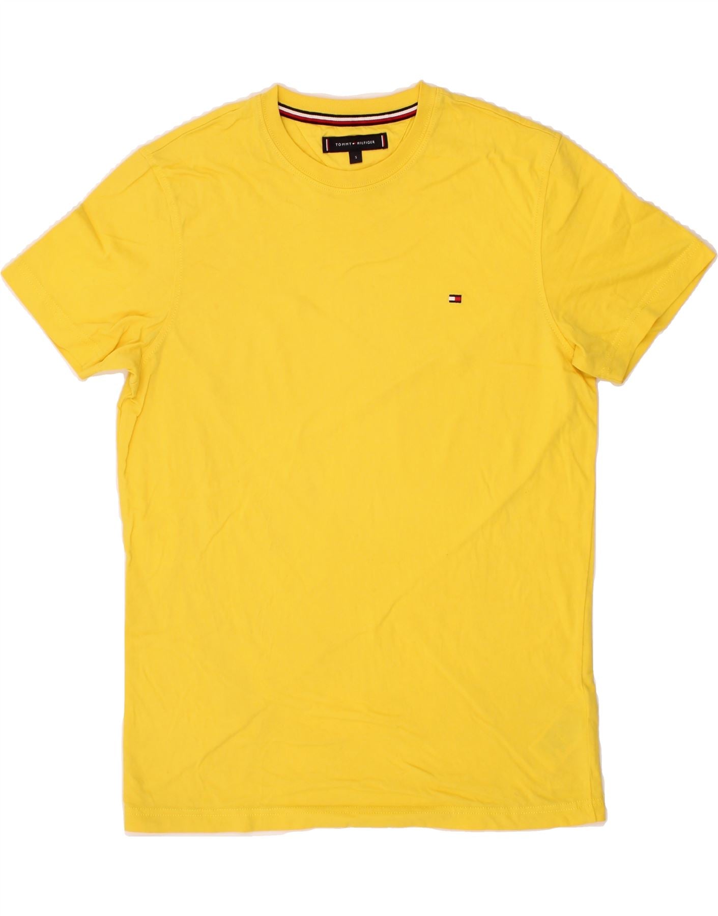 TOMMY HILFIGER Camiseta para hombre Top Small Amarillo Algodón