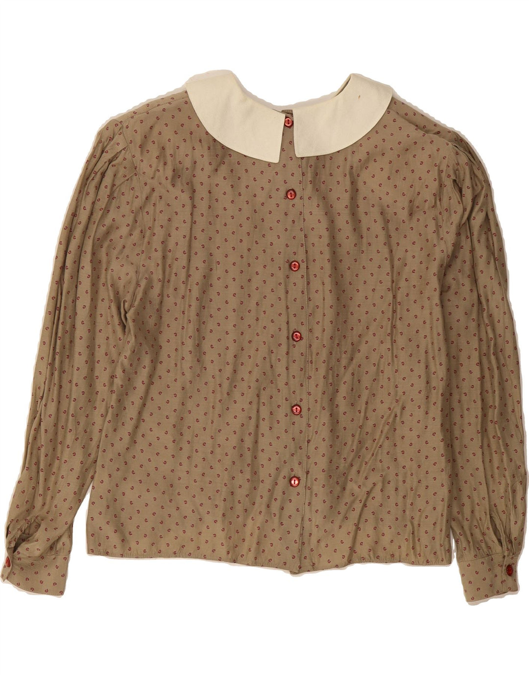 VINTAGE Womens Shirt Blouse EU 36 Small Brown Flecked Viscose Vintage Vintage and Second-Hand Vintage from Messina Hembry 