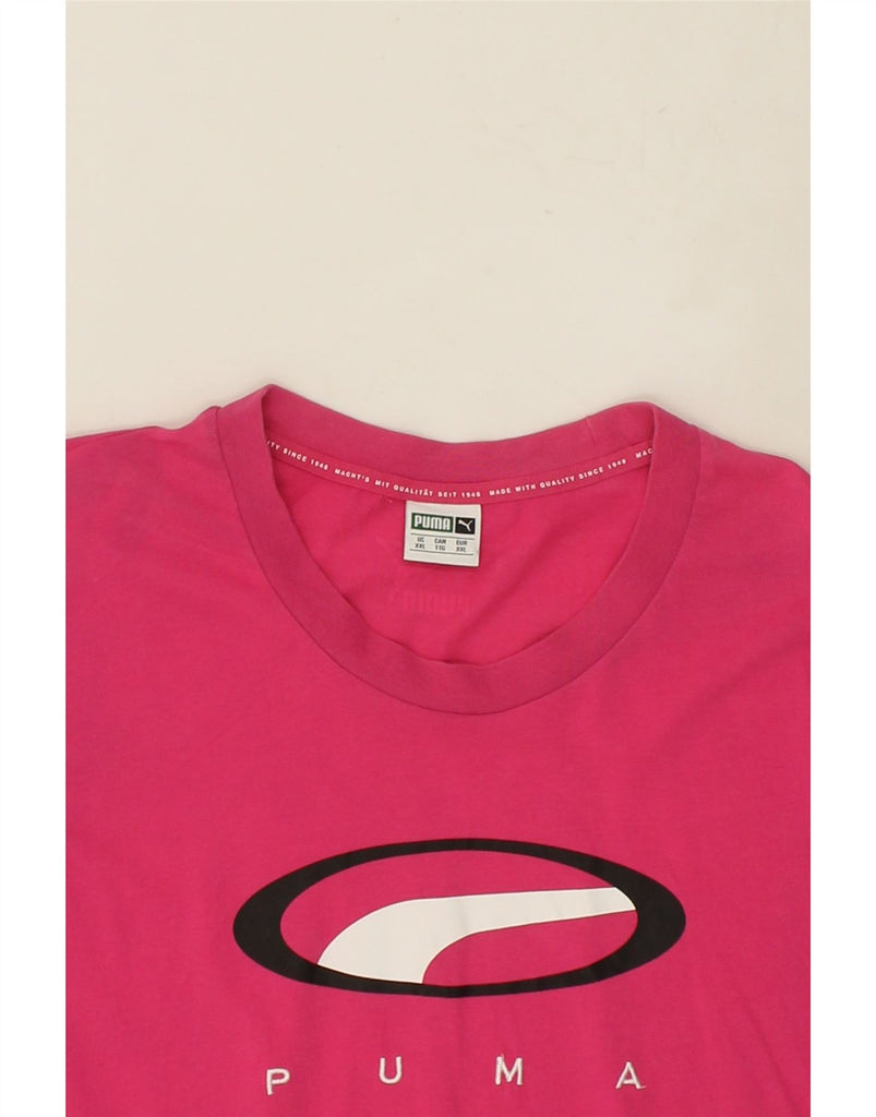 PUMA Mens Graphic T-Shirt Top 2XL Pink Cotton | Vintage Puma | Thrift | Second-Hand Puma | Used Clothing | Messina Hembry 