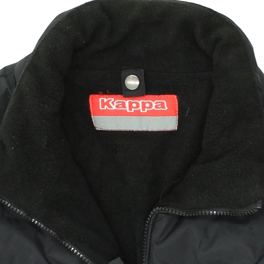 Kappa Embroidered Logo Mens Black Padded Jacket | Vintage Sportswear Coat VTG | Vintage Messina Hembry | Thrift | Second-Hand Messina Hembry | Used Clothing | Messina Hembry 