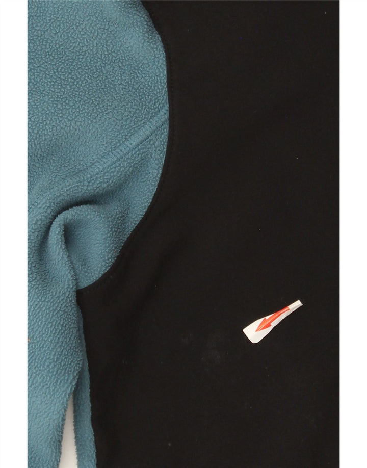The North Face Mens Zip Neck Fleece Jumper Small Blue Colourblock Polyester