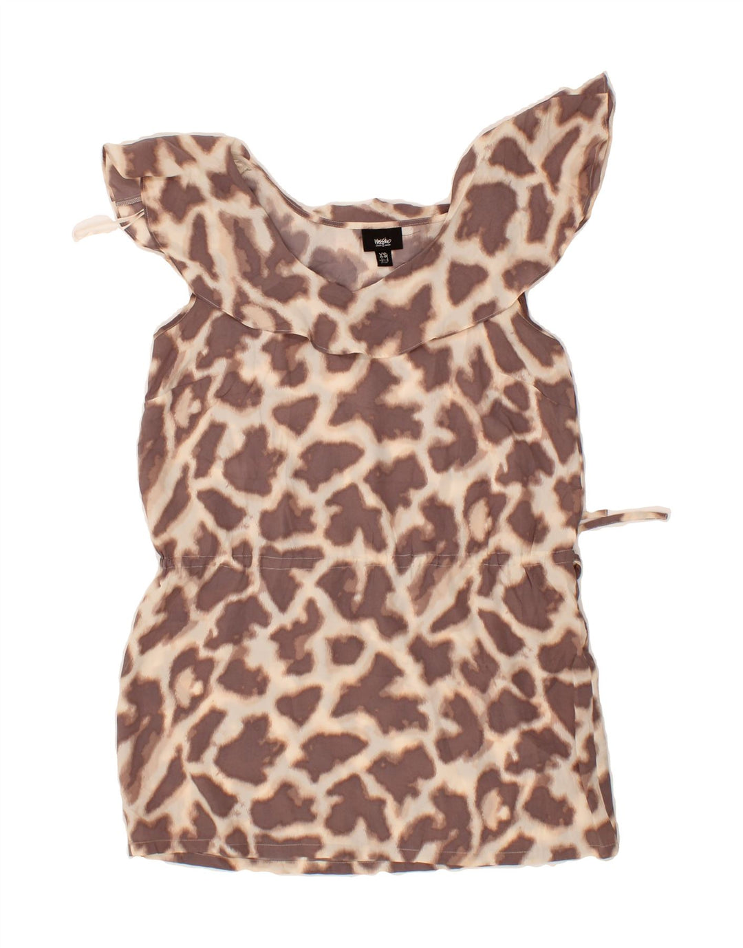 MOSSIMO Womens Sleeveless Blouse Top UK 6 XS Brown Animal Print Polyester Vintage Mossimo and Second-Hand Mossimo from Messina Hembry 