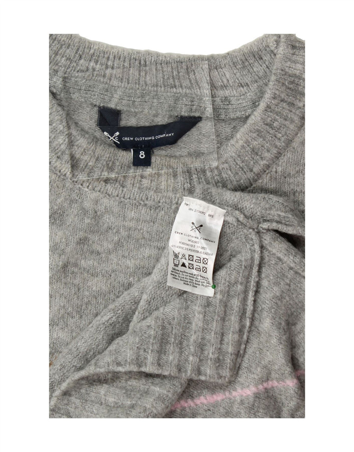 CREW CLOTHING Womens Crew Neck Jumper Sweater UK 8 Small Grey Vintage Crew Clothing and Second-Hand Crew Clothing from Messina Hembry 