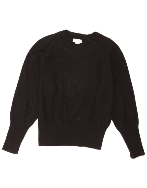 Fat Face Womens Crop Boat Neck Jumper Sweater UK 8 Small Black Viscose