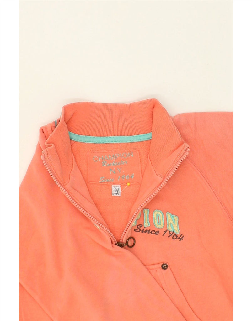 CHAMPION Girls Graphic Tracksuit Top Jacket 7-8 Years Small Orange Cotton | Vintage Champion | Thrift | Second-Hand Champion | Used Clothing | Messina Hembry 