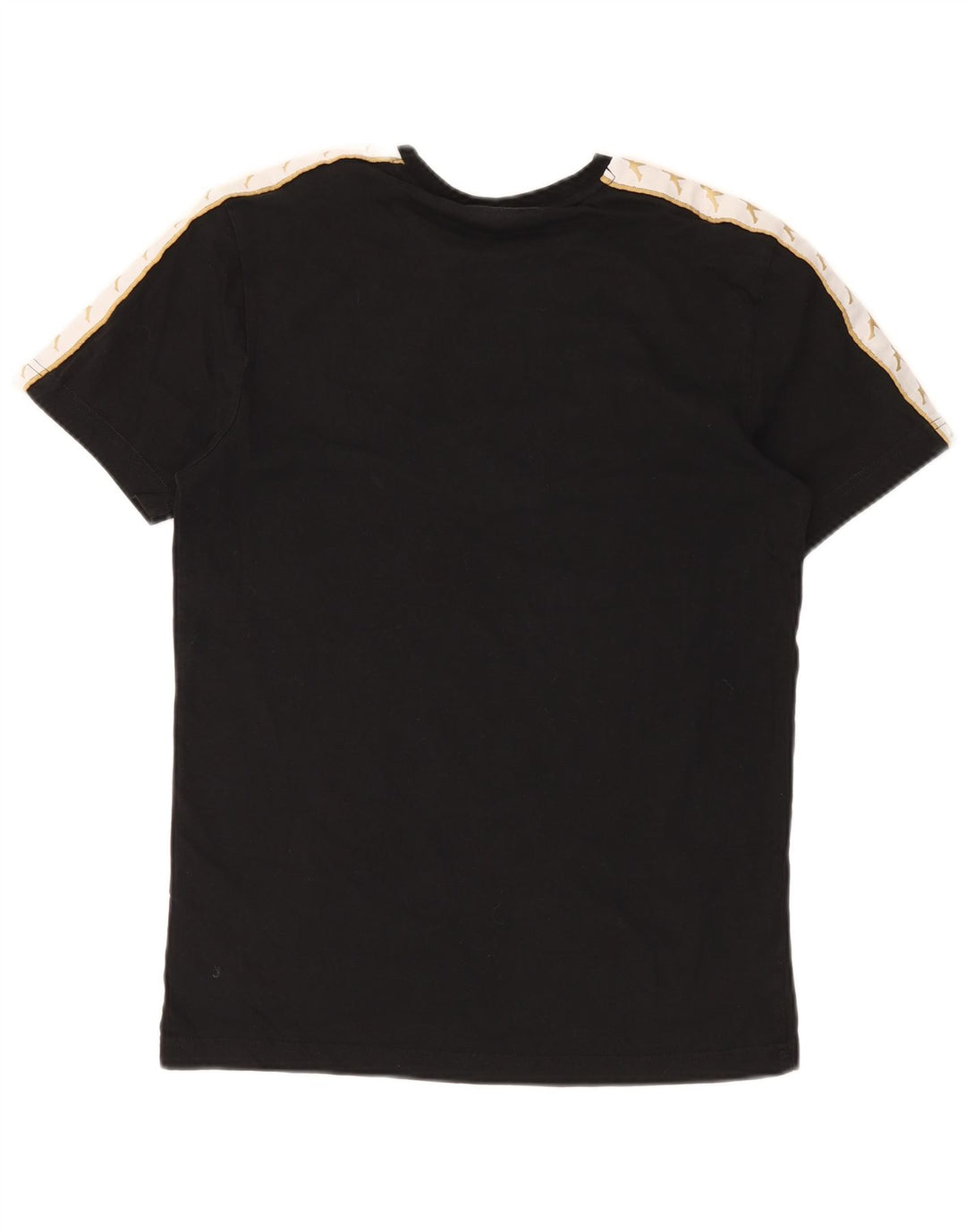 KAPPA Mens Graphic T-Shirt Top Medium Black Colourblock Cotton