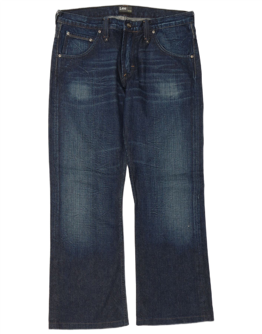 Lee Mens Clark Flared Jeans W34 L31 Navy Blue Cotton