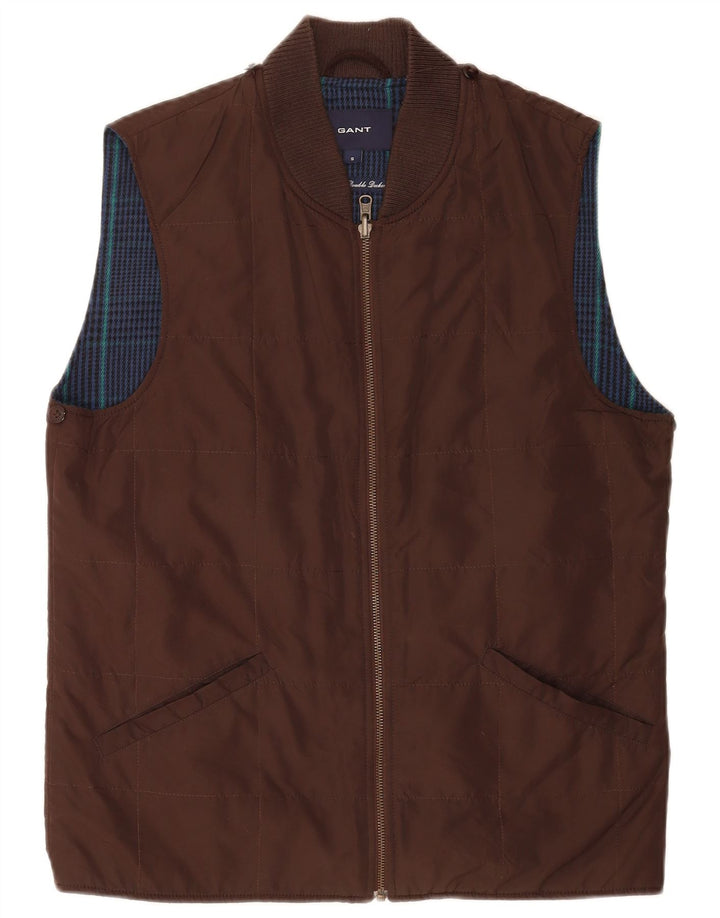 Gant Mens Gilet UK 36 Small Brown Polyester