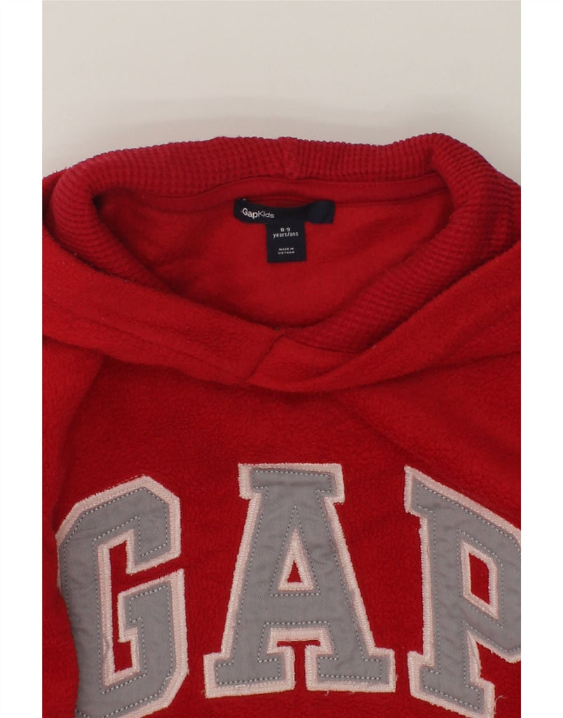 GAP Girls Graphic Fleece Hoodie Jumper 8-9 Years Red Polyester | Vintage Gap | Thrift | Second-Hand Gap | Used Clothing | Messina Hembry 