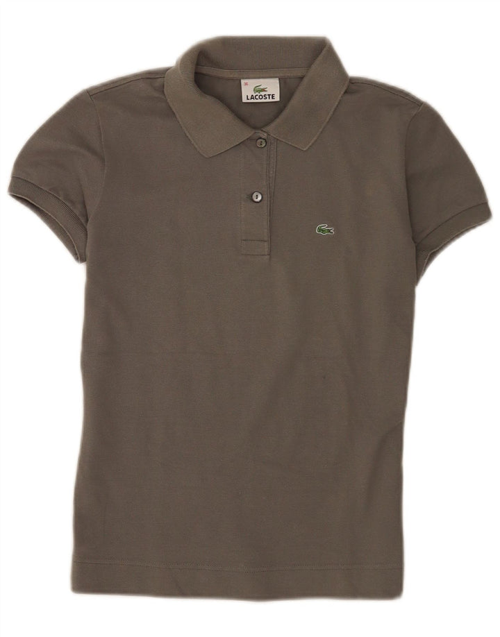 Lacoste Womens Polo Shirt Size 36 Small Grey Cotton