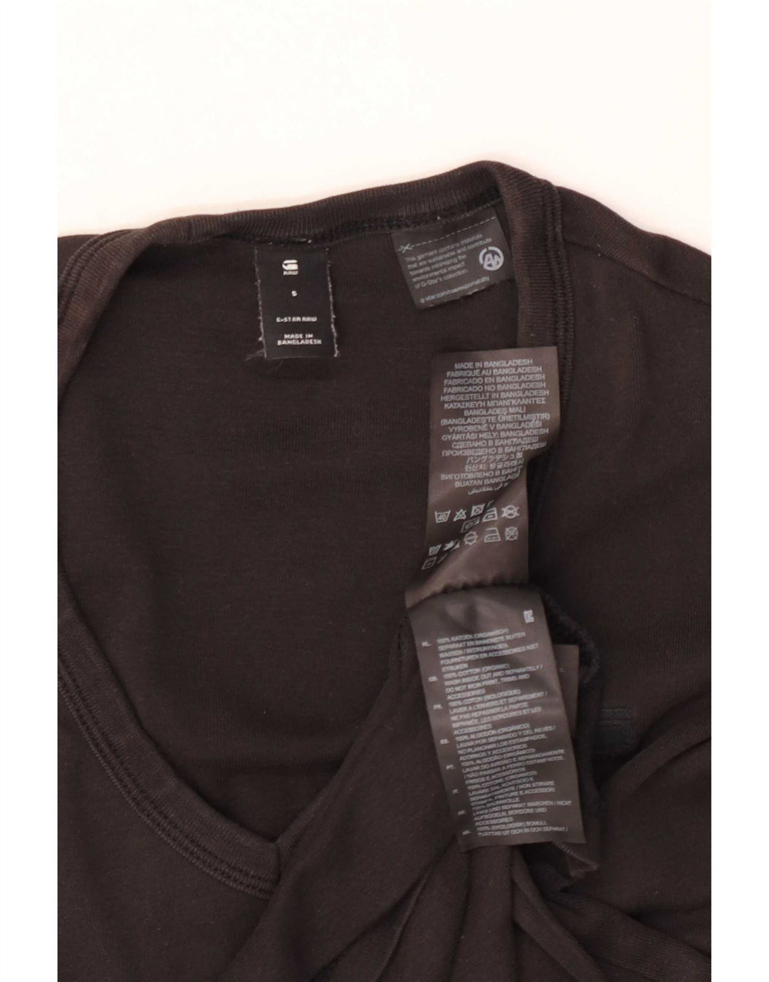G-Star Womens T-Shirt Top UK 10 Small Black Cotton